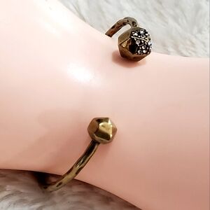 Silpada On the Dot Gold, Brass & Pave Crystal Cuff Bracelet